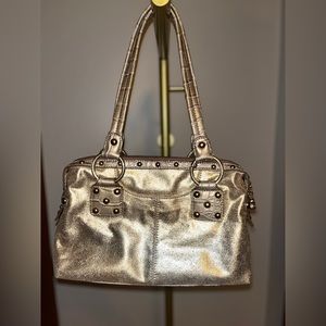 Kathy Van Zeeland Gold Shoulder Purse